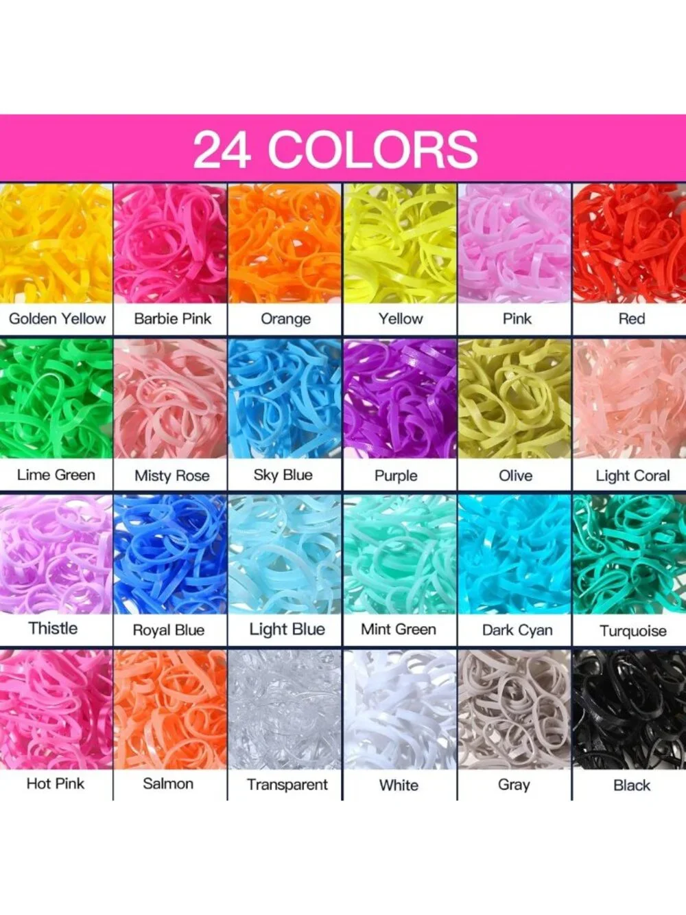 Colorful Elastic Hair Bands for Toddlers & Teens - Mini Rubber Hair Ties Set